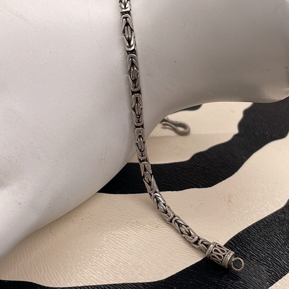 Byzantine S/S Bracelet. Vintage Sterling Silver Woven Chain Bali Bracelet EUC - Picture 6 of 7